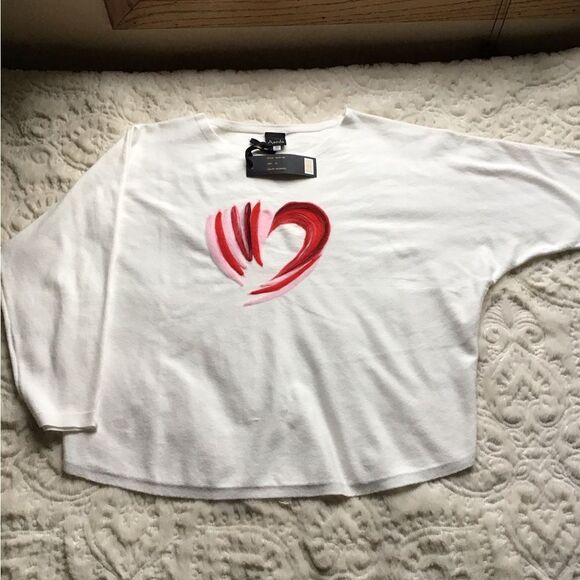 Aedan Women’s Sweater Xl Soft Cozy Dolman Sleeve Heart Feminine Cute Valentines - Picture 2 of 8